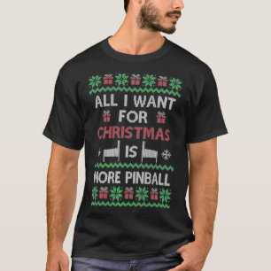 Ugly Pinball Machine Gezocht voor Kerstmis Pinball T-shirt