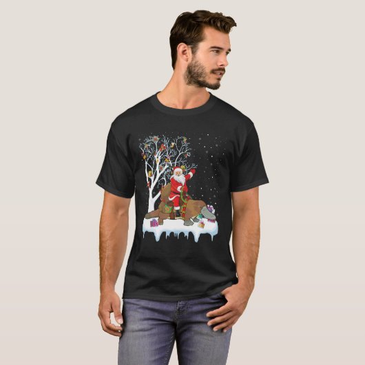 Ugly Platypus Xmas Gift Santa Riding Platypus Chri T-shirt (Voorkant volledig)