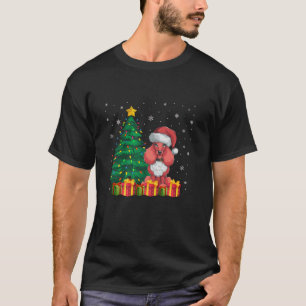 Ugly Poodle Santa Hat Christmas Lights Hondenliefh T-shirt