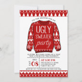 Ugly Red KerstSweater Holiday Party Kaart (Voorkant)