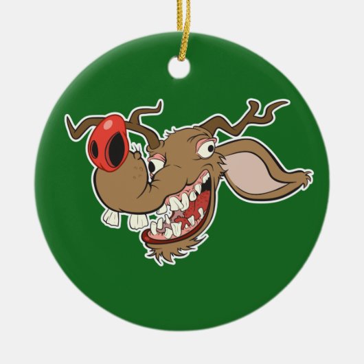 Ugly Reindeer Keramisch Ornament (Voorkant)