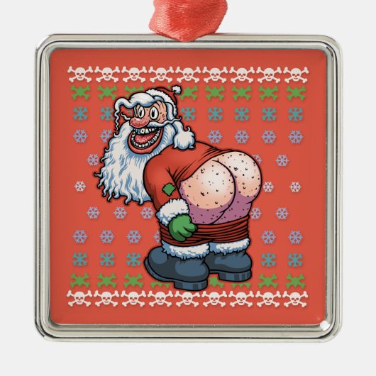 Ugly Santa Moon Metalen Ornament (Voorkant)