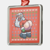 Ugly Santa Moon Metalen Ornament (Links)