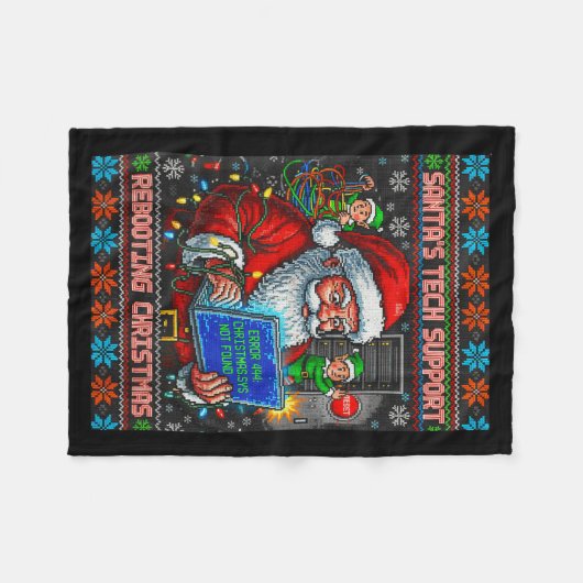 Ugly Support s Rebooting Santa Tech Fleece Deken (Voorkant (Horizontaal))