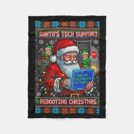Ugly Support s Rebooting Santa Tech Fleece Deken (Voorkant)