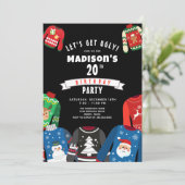 Ugly Sweater 20e verjaardag Uitnodiging (Staand voorkant)