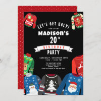 Ugly Sweater 20e verjaardag Uitnodiging