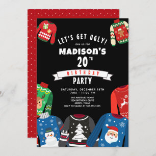 Ugly Sweater 20e verjaardag Uitnodiging