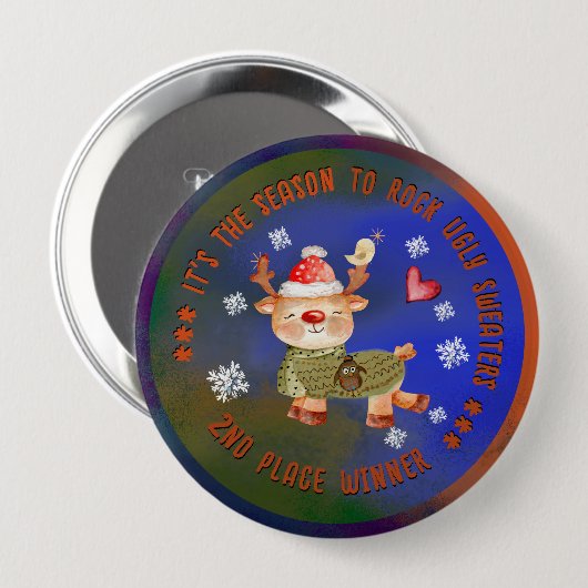 Ugly Sweater 2e Winner Deer Button (Voorkant /achterkant)