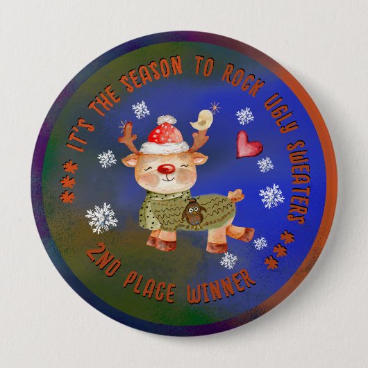 Ugly Sweater 2e Winner Deer Button (Voorkant)