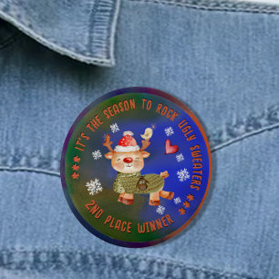 Ugly Sweater 2e Winner Deer Button