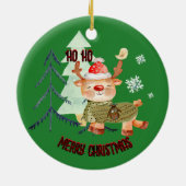 Ugly Sweater 2e Winner Deer Keramisch Ornament (Achterkant)