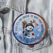 Ugly Sweater 2nd Winner FUNNY SNOWMAN Button