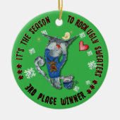 Ugly Sweater 3e Winnaar Kat & Muis Keramisch Ornament (Voorkant)