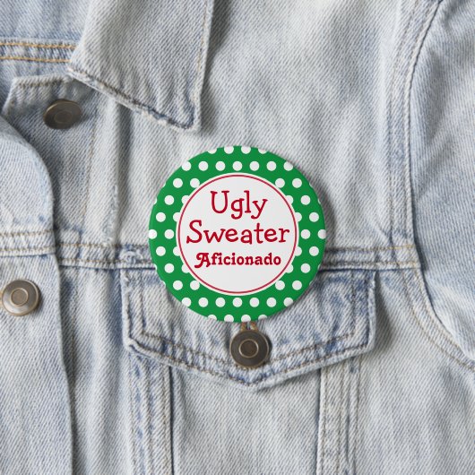 Ugly Sweater Aficionado Button (In situ)