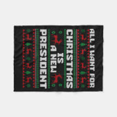 Ugly Sweater All I Want For Christmas Is A New Pre Fleece Deken (Voorkant (Horizontaal))