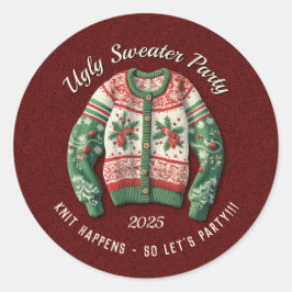 Ugly Sweater Award Kantoor Party Ronde Sticker