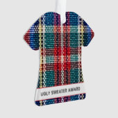 Ugly Sweater Award Kleurrijk gespeeld Jaar Fun Par Ornament (voorkant)