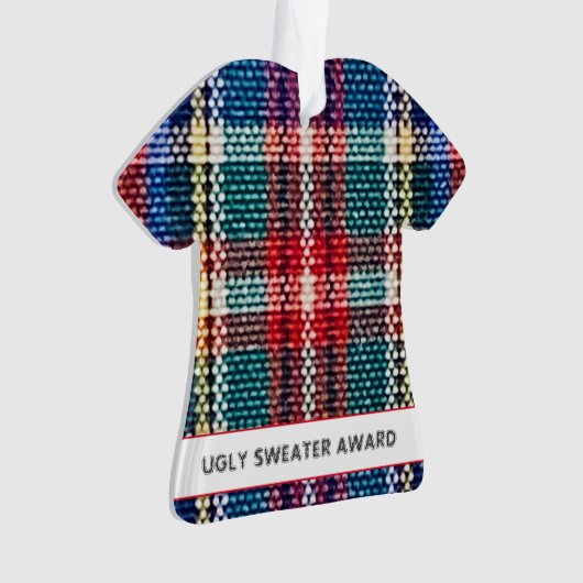 Ugly Sweater Award Kleurrijk gespeeld Jaar Fun Par Ornament (voorkant)