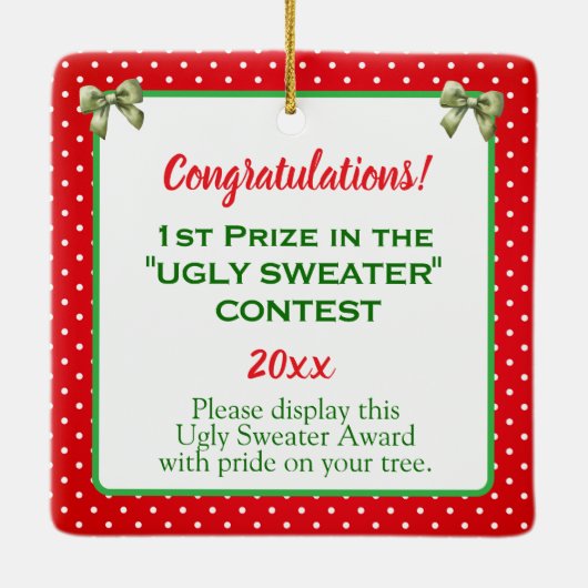 Ugly Sweater Award Ornament - Two Sided (Achterkant)