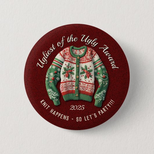 Ugly Sweater Award Party Ronde Button 5,7 Cm (Voorkant)