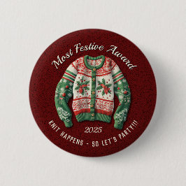 Ugly Sweater Award Party Ronde Button 5,7 Cm