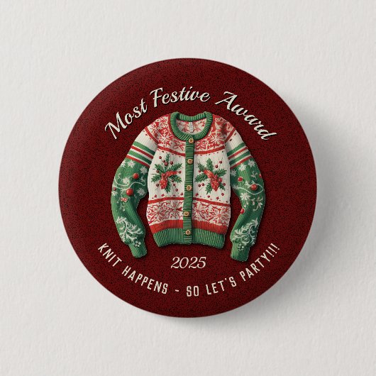 Ugly Sweater Award Party Ronde Button 5,7 Cm (Voorkant)
