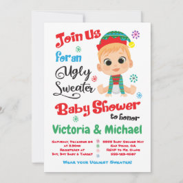 Ugly Sweater Baby shower Invitation Kaart