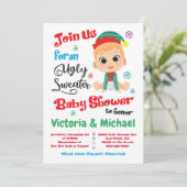 Ugly Sweater Baby shower Invitation Kaart (Staand voorkant)