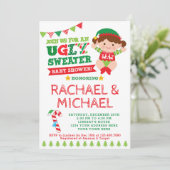 Ugly Sweater Baby shower Invitation Kaart (Staand voorkant)