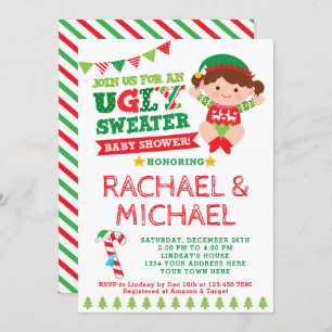 Ugly Sweater Baby shower Invitation Kaart