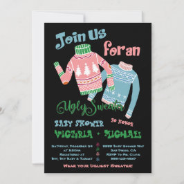 Ugly Sweater Baby shower Invitation Kaart