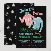 Ugly Sweater Baby shower Invitation Kaart (Voorkant / Achterkant)