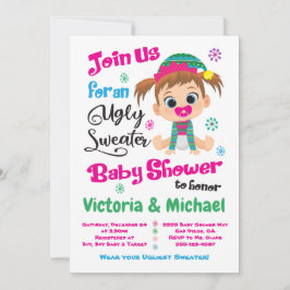 Ugly Sweater Baby shower Invitation Kaart