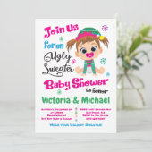 Ugly Sweater Baby shower Invitation Kaart (Staand voorkant)
