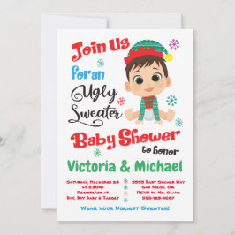 Ugly Sweater Baby shower Invitation Kaart