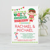 Ugly Sweater Baby shower Invitation Kaart (Staand voorkant)