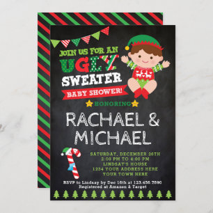 Ugly Sweater Baby shower Invitation Kaart