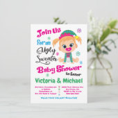 Ugly Sweater Baby shower Invitation Kaart (Staand voorkant)