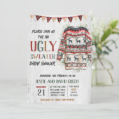 Ugly Sweater Baby shower Kaart (Staand voorkant)