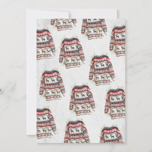 Ugly Sweater Baby shower Kaart (Achterkant)