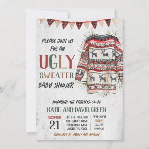 Ugly Sweater Baby shower Kaart