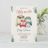 Ugly Sweater Baby shower Kaart (Staand voorkant)