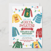 Ugly Sweater Birthday Invitation Kaart (Voorkant)