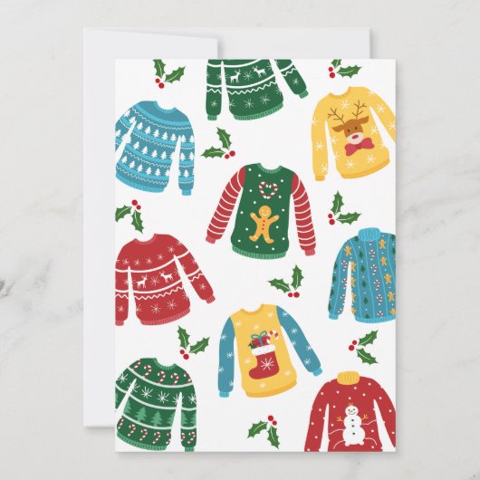 Ugly Sweater Birthday Invitation Kaart (Achterkant)