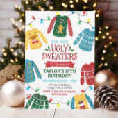 Ugly Sweater Birthday Invitation Kaart