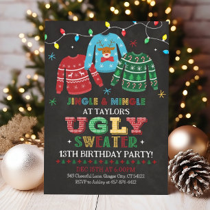 Ugly Sweater Birthday Invitation, Ugly Sweater Kaart