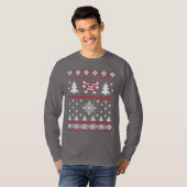 Ugly Sweater Candy Cane KerstSweater Fun T-shirt (Voorkant volledig)