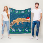 Ugly Sweater Christmas Animals Santa Leopard Gecko Fleece Deken<br><div class="desc">Ugly Sweater Christmas Animals Santa Leopard Gecko</div>