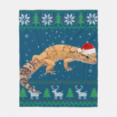 Ugly Sweater Christmas Animals Santa Leopard Gecko Fleece Deken (Voorkant)